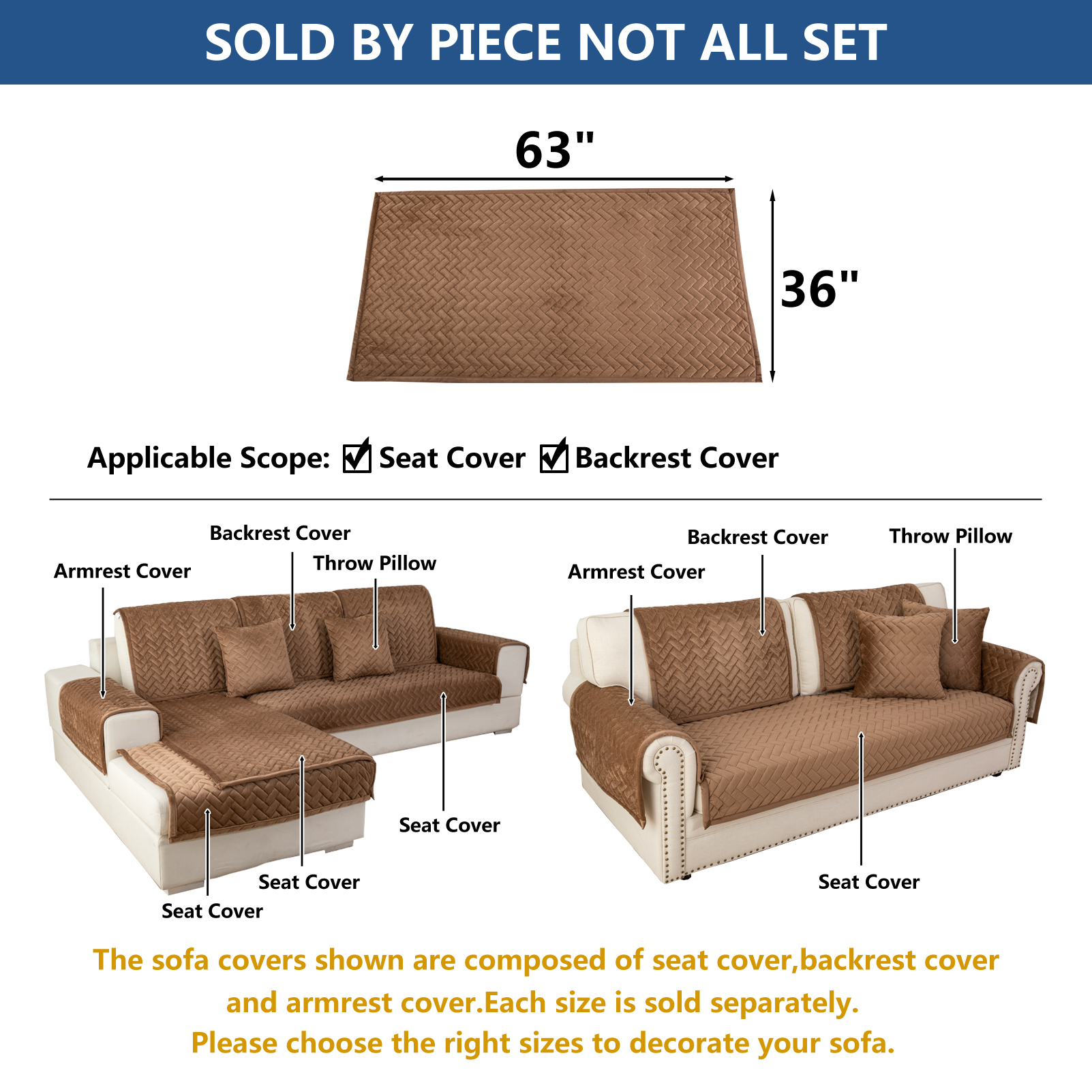 Eismodra Couch Cover,Sectional Couch Covers,Sofa Covers for 3 Cushion 