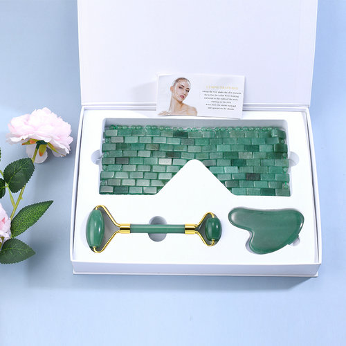Original Green Quartz Stone Gua Sha Massage Tool Real Aventurine Jade
