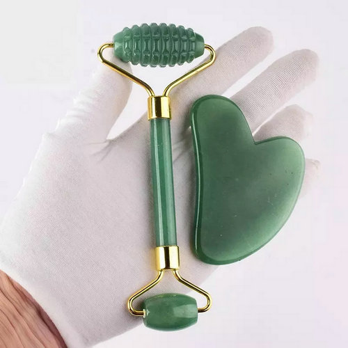 Original Green Quartz Stone Gua Sha Massage Tool Real Aventurine Jade