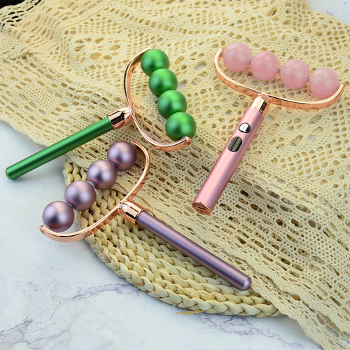 Rose Quartz Crystal Portable Face Body Massager Natural Pink Jade Roll