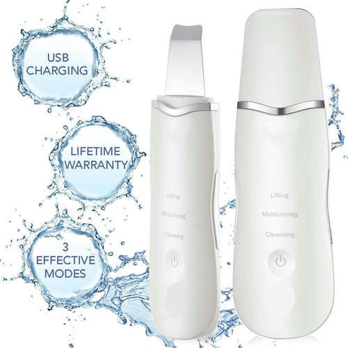 Waterproof Ultrasonic Ion Spa Peeling Pores Dirt Spatula Facial Cleane