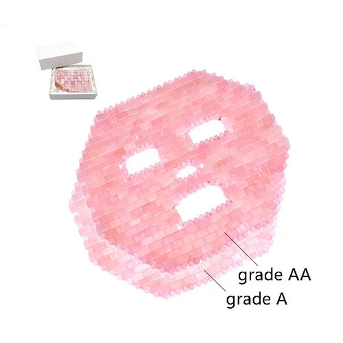 New product luxury pink rose quartz sleep jade stone face eye mask for