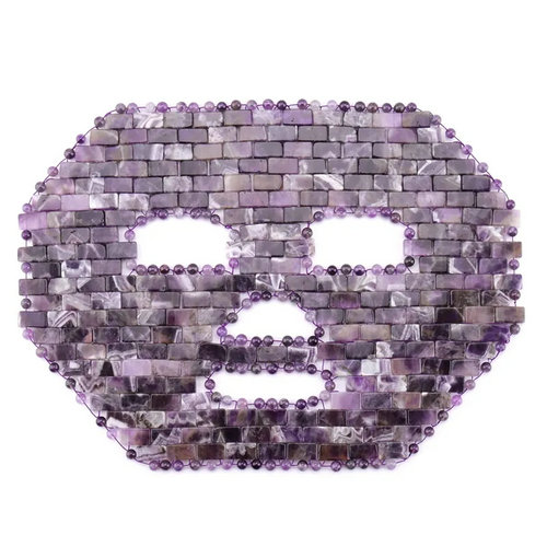 New product luxury pink rose quartz sleep jade stone face eye mask for