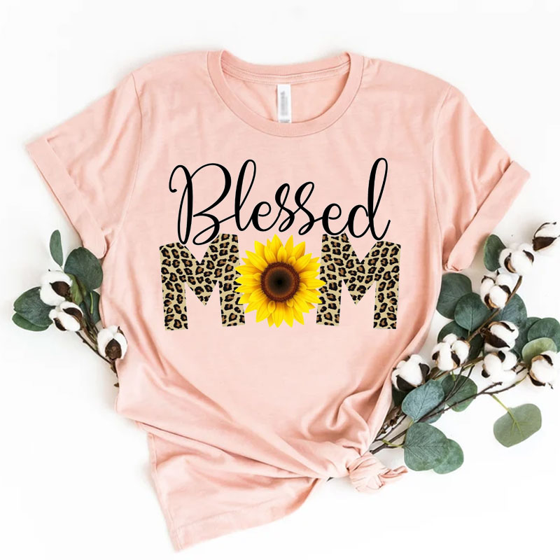 [Adult Tee]Mother's Day Gifts Blessed MaMa Matching Shirt