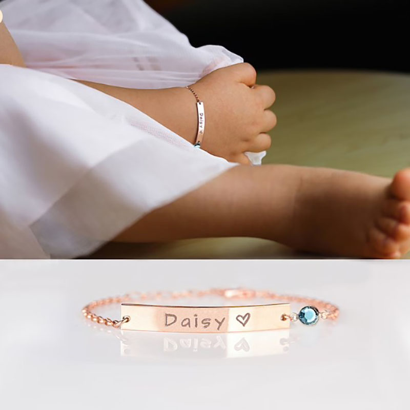 Custom Baby Name Bracelet New Baby Girl Gift 