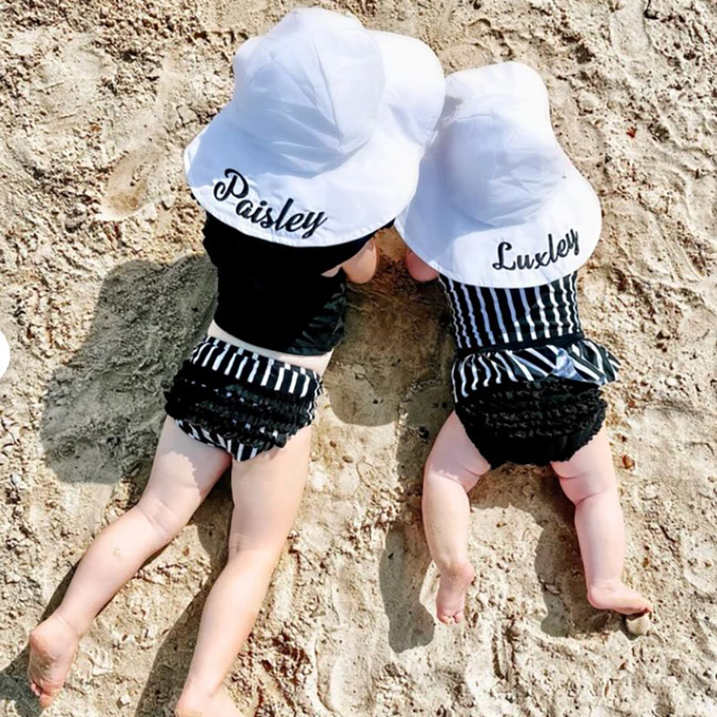 White Wide Brim Sun Protective Baby and Toddler Sun Hat