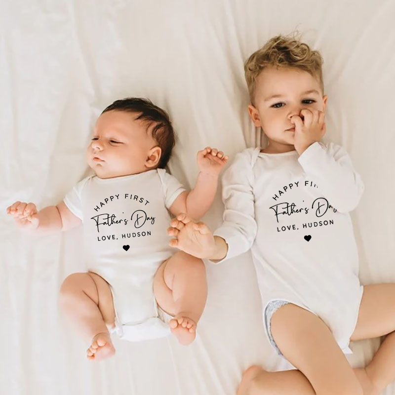 Customalized First Father's Day Newborn Baby Boy&Girl Onesie