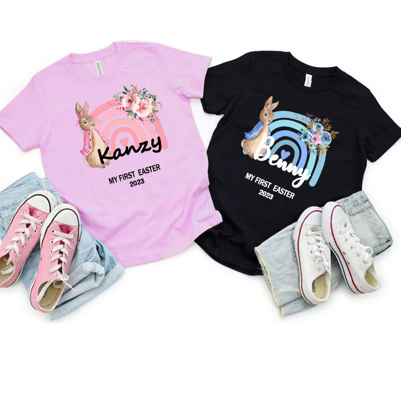 Personalized Custom Rabbit PrintRain Boy Girl Kid Shirt
