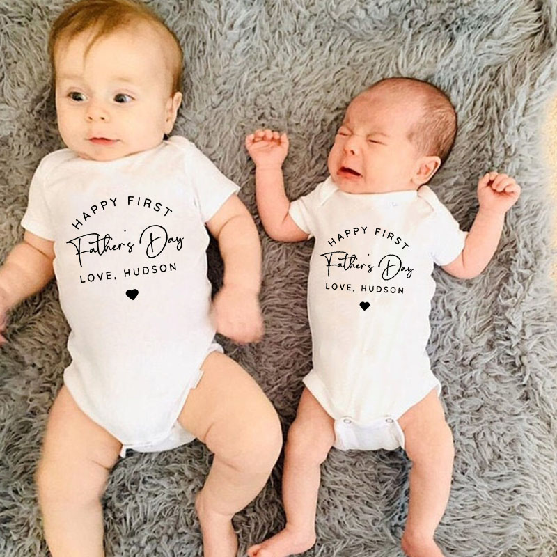 Customalized First Father's Day Newborn Baby Boy&Girl Onesie