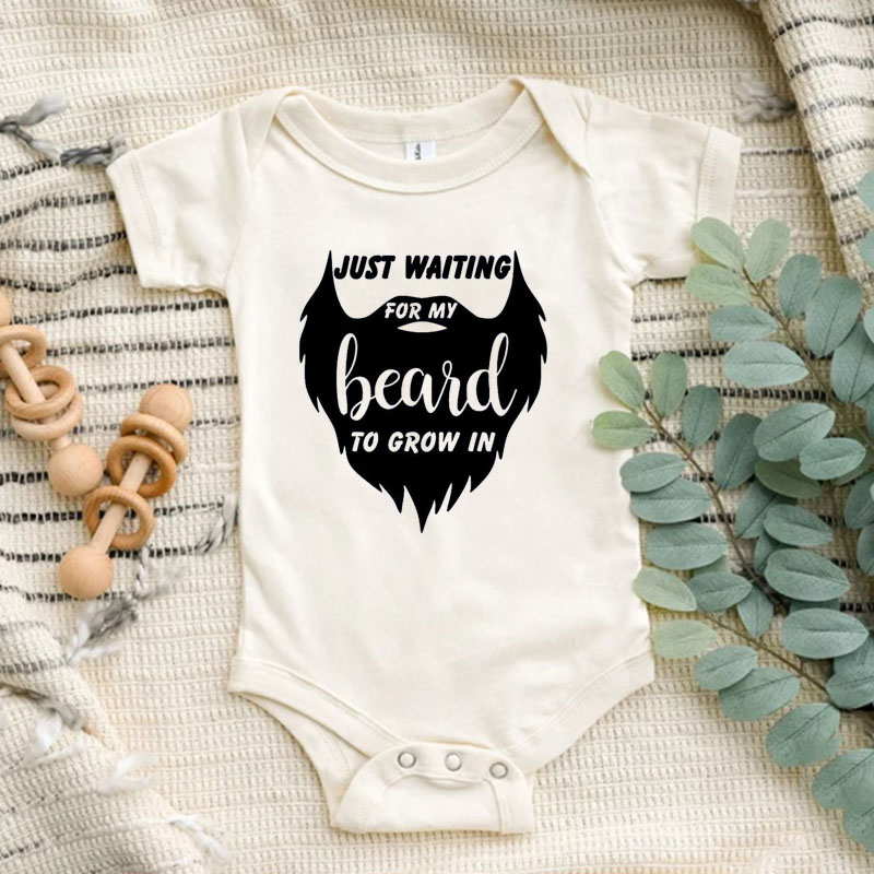 "Just Waiting for my Beard to Grow In" Baby Boy Onesie