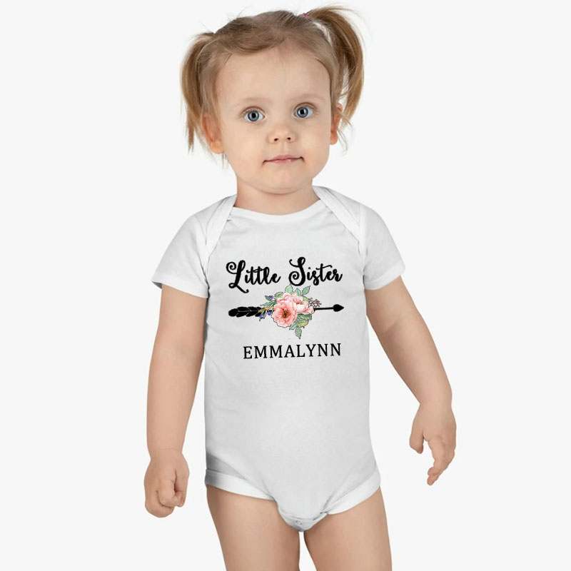 Customalized Big sister little sister set named matching Baby Onesie&K