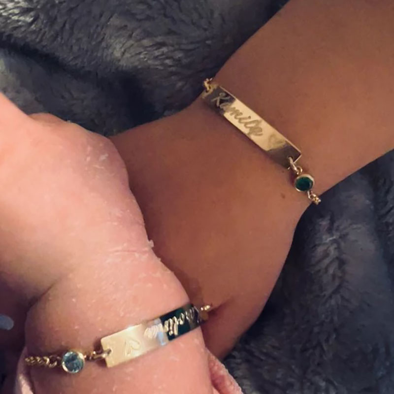 Custom Baby Name Bracelet New Baby Girl Gift 