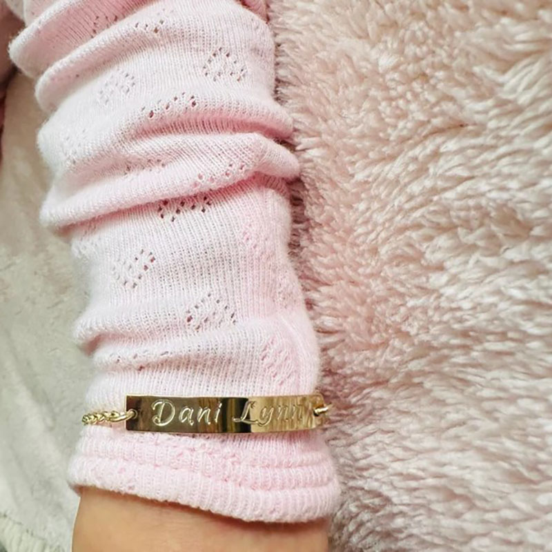 Custom Baby Name Bracelet New Baby Girl Gift 