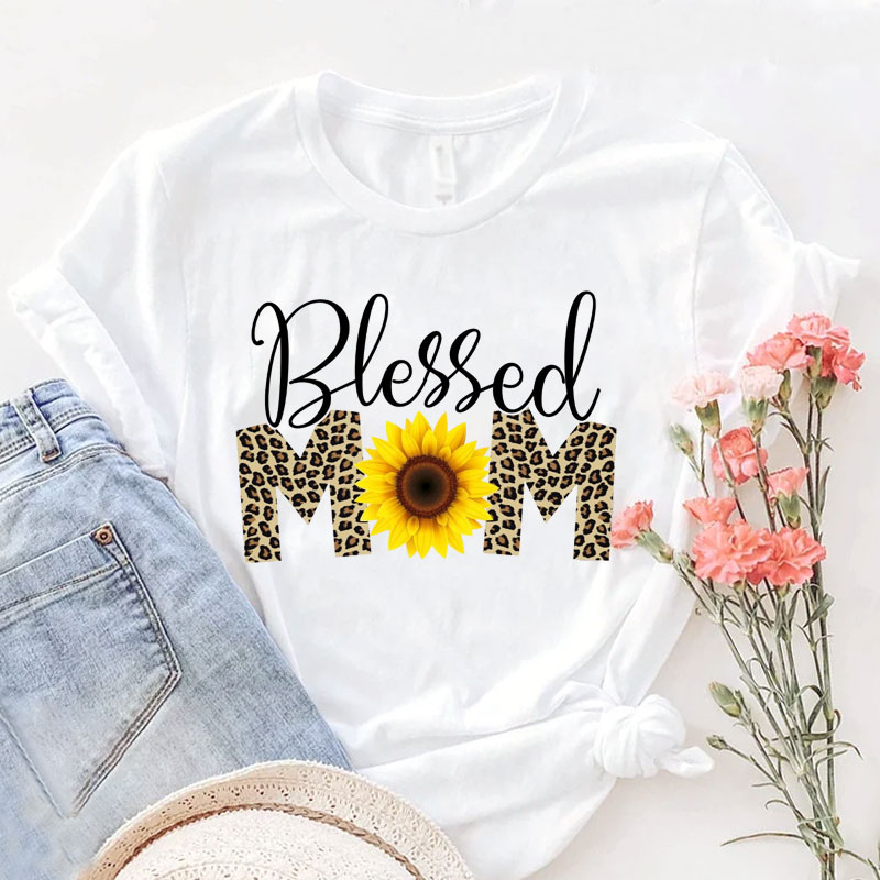 [Adult Tee]Mother's Day Gifts Blessed MaMa Matching Shirt
