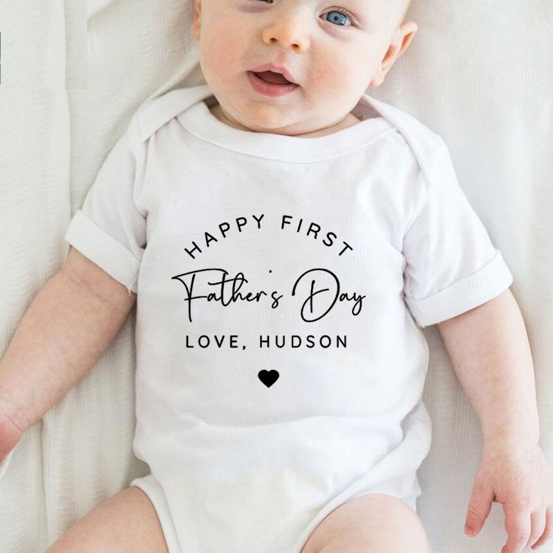 Customalized First Father's Day Newborn Baby Boy&Girl Onesie
