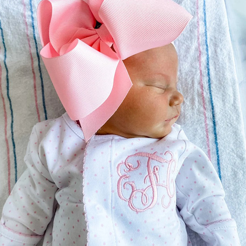 Personalized Baby Girl Pink Tiny Dots Coming Home Outfit