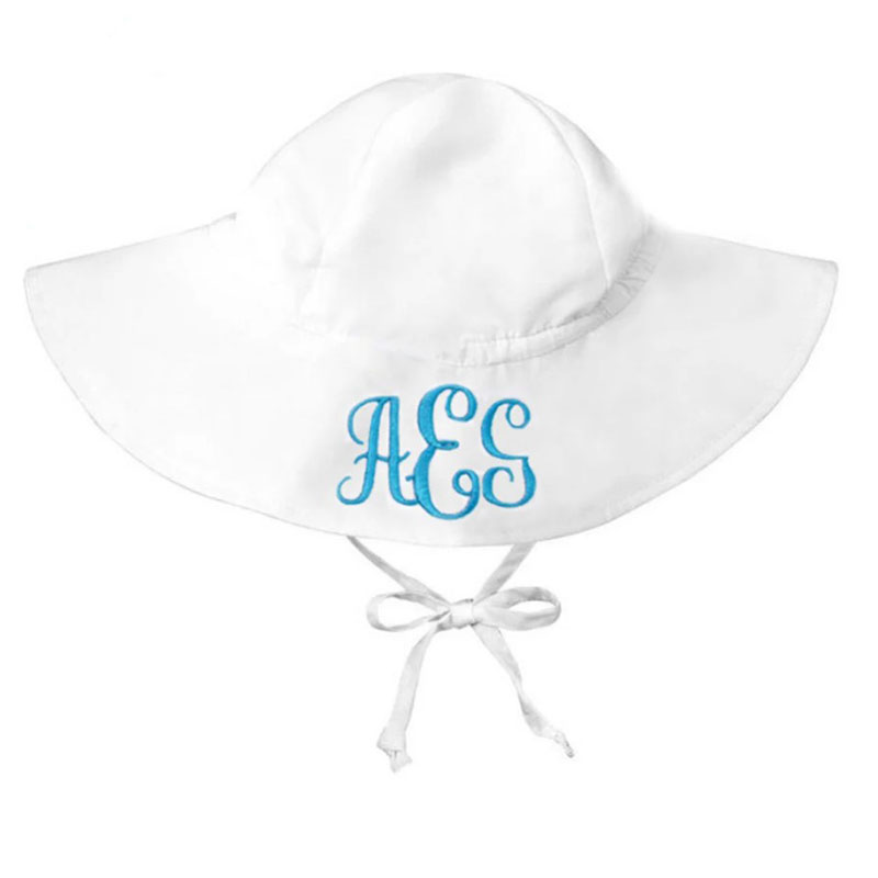 White Wide Brim Sun Protective Baby and Toddler Sun Hat