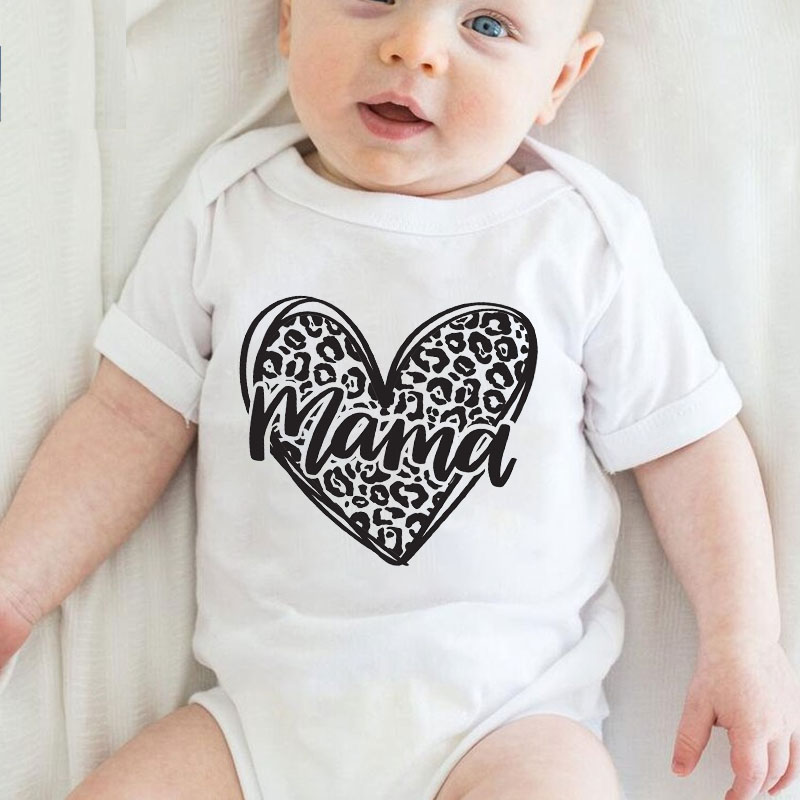[Adult Tee]Happy Mother'day Mama Heart Leopard Matching Shirt