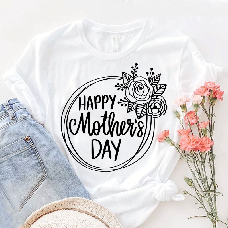 [Adult Tee]Happy Mother'day Wreath Matching Shirt,Mother's Day Gift