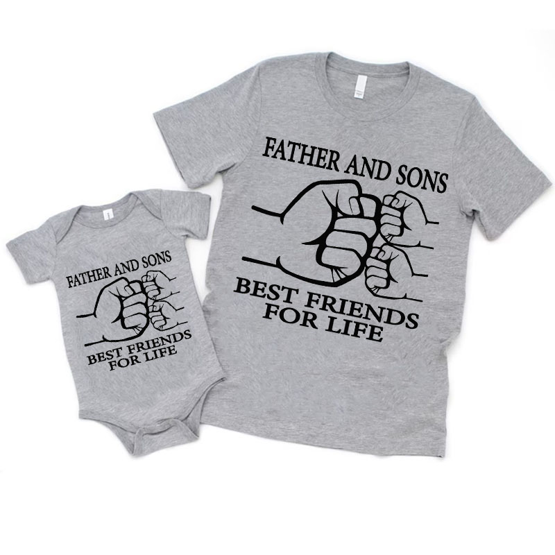 [Adult Tee]Father's Day Father And Sons Best Friends For Life Matching