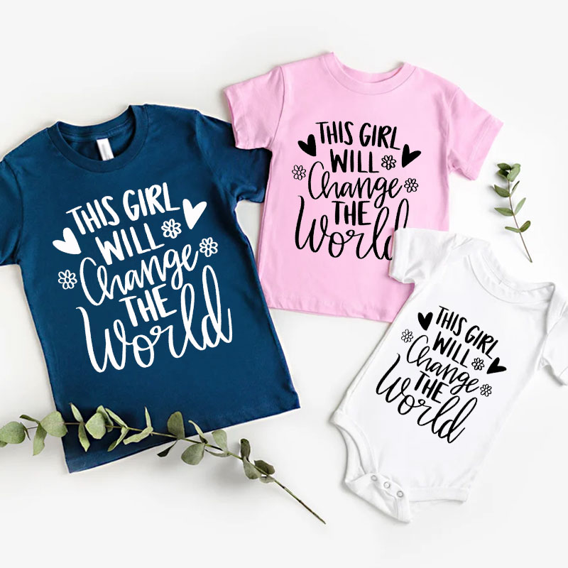 This Girl Will Change the World Baby Girl Onesie&Kids Shirt