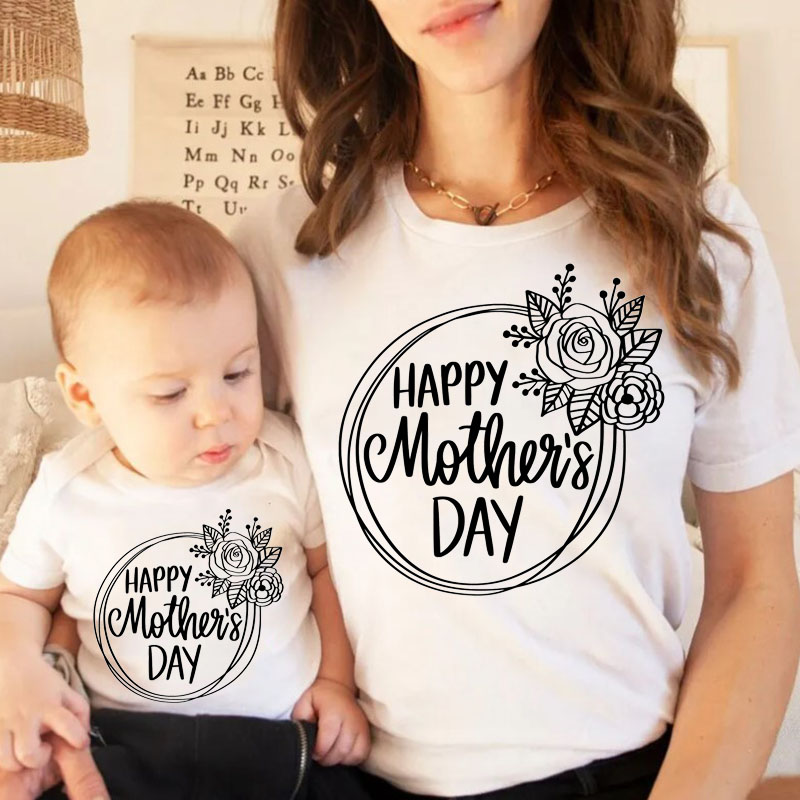 [Baby Bodysuit]Happy Mother'day Wreath Mini Matching Bodysuit