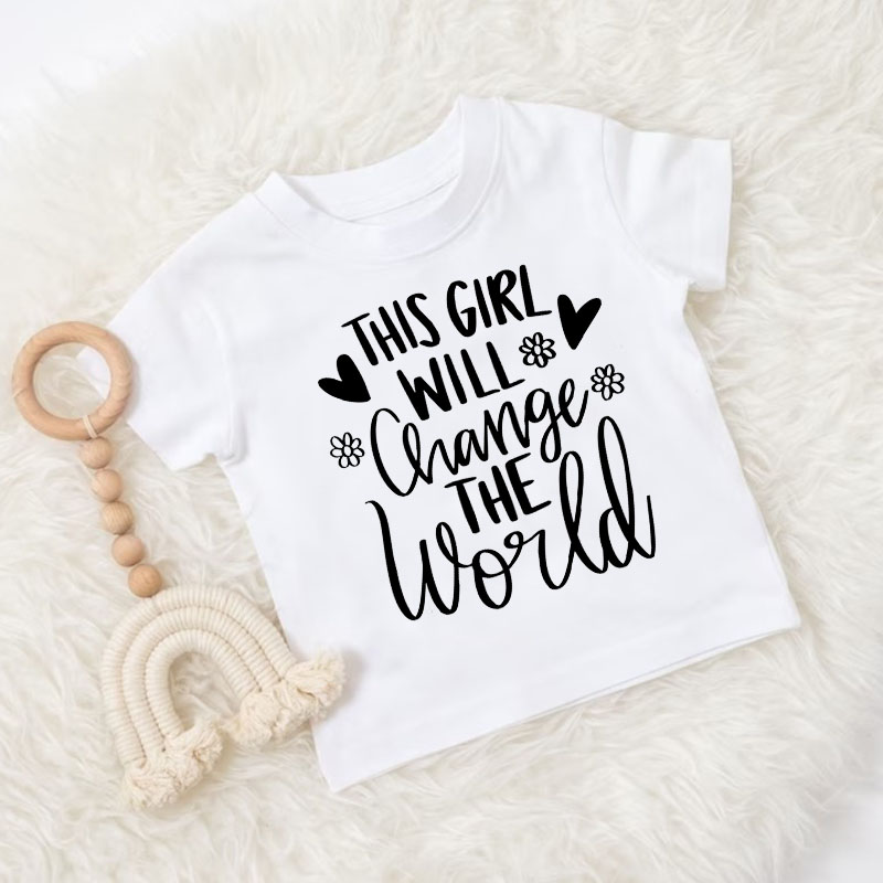 This Girl Will Change the World Baby Girl Onesie&Kids Shirt