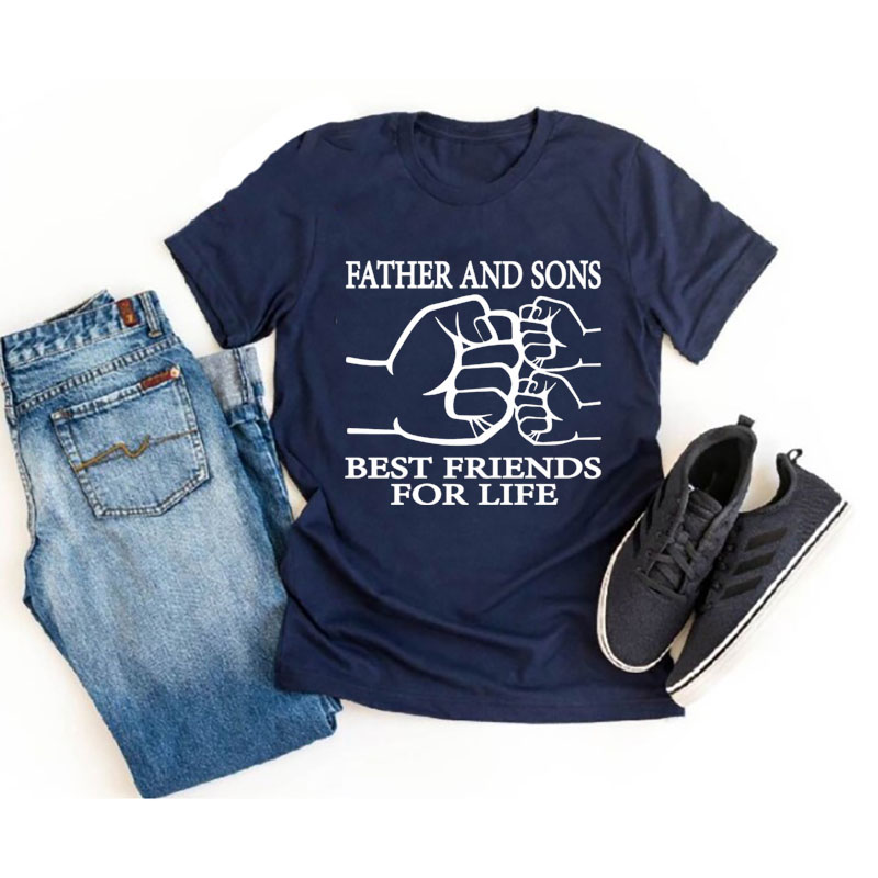 [Adult Tee]Father's Day Father And Sons Best Friends For Life Matching