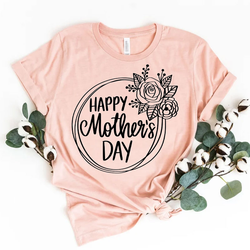 [Adult Tee]Happy Mother'day Wreath Matching Shirt,Mother's Day Gift