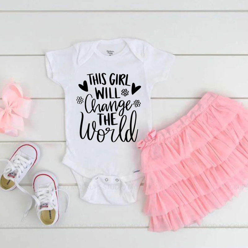 This Girl Will Change the World Baby Girl Onesie&Kids Shirt