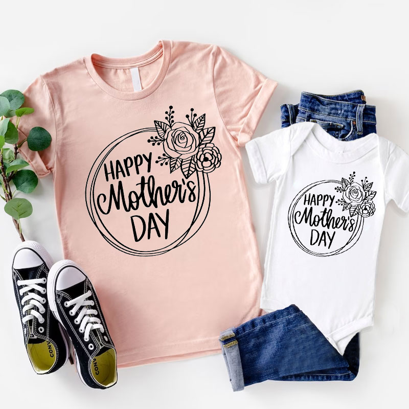 [Baby Bodysuit]Happy Mother'day Wreath Mini Matching Bodysuit