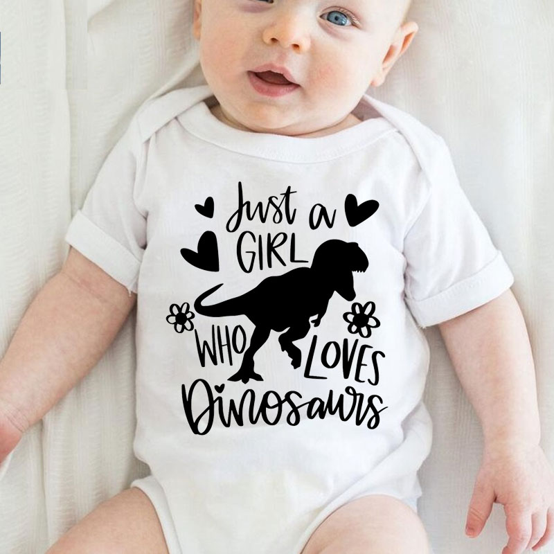 Girl Who Loves Dinosaur Baby Girl Onesie&Kids Shirt