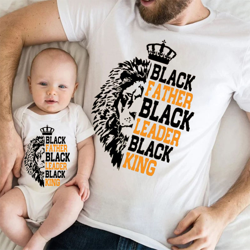 [Baby Bodysuit] Lion-Black Father Black Leader Black King Mini Matchin
