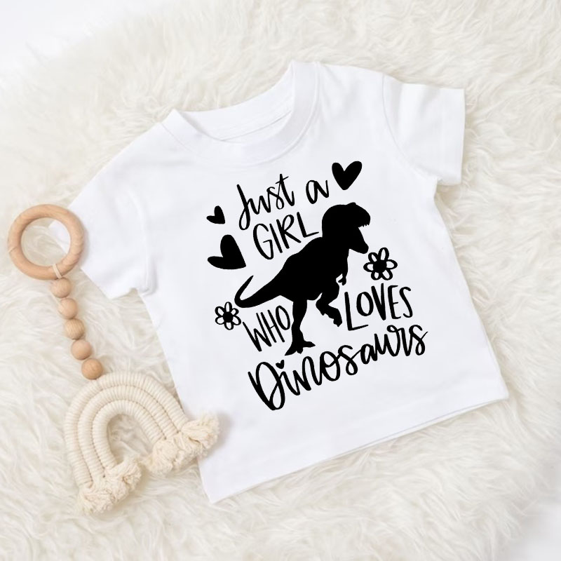 Girl Who Loves Dinosaur Baby Girl Onesie&Kids Shirt