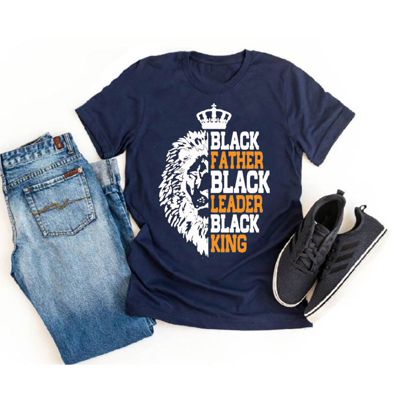[Adult Tee]Father's Day Lion-Black Father Black Leader Black King Matc