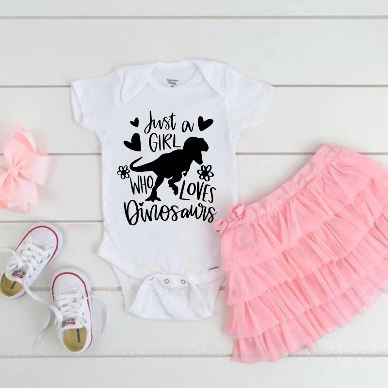 Girl Who Loves Dinosaur Baby Girl Onesie&Kids Shirt