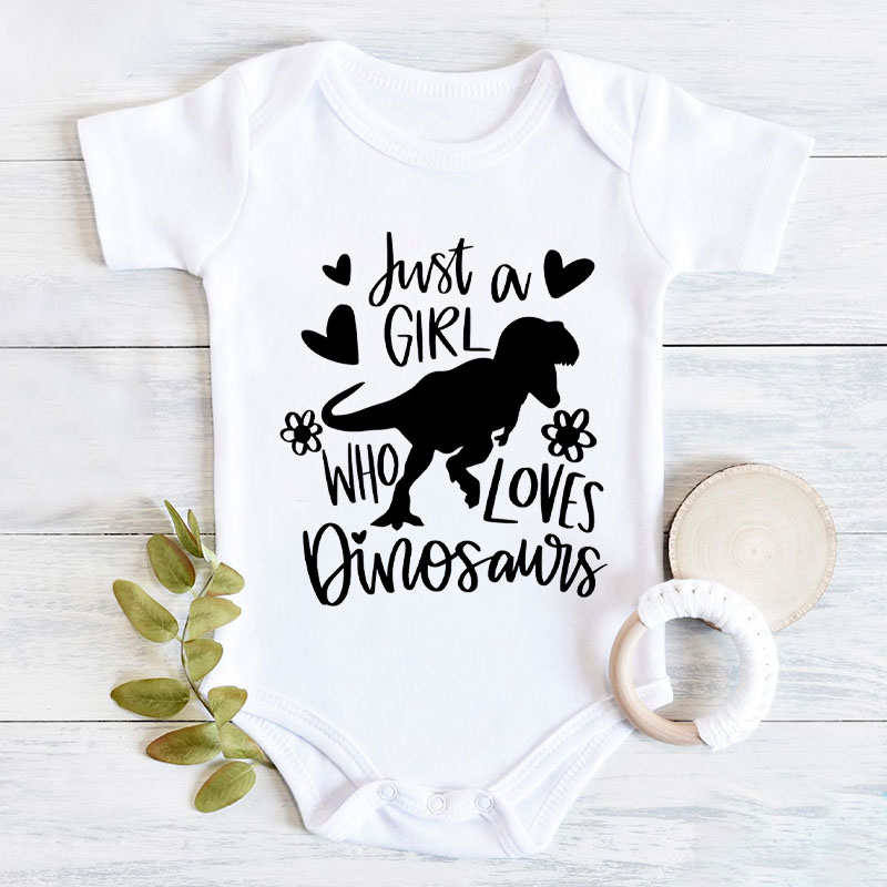 Girl Who Loves Dinosaur Baby Girl Onesie&Kids Shirt