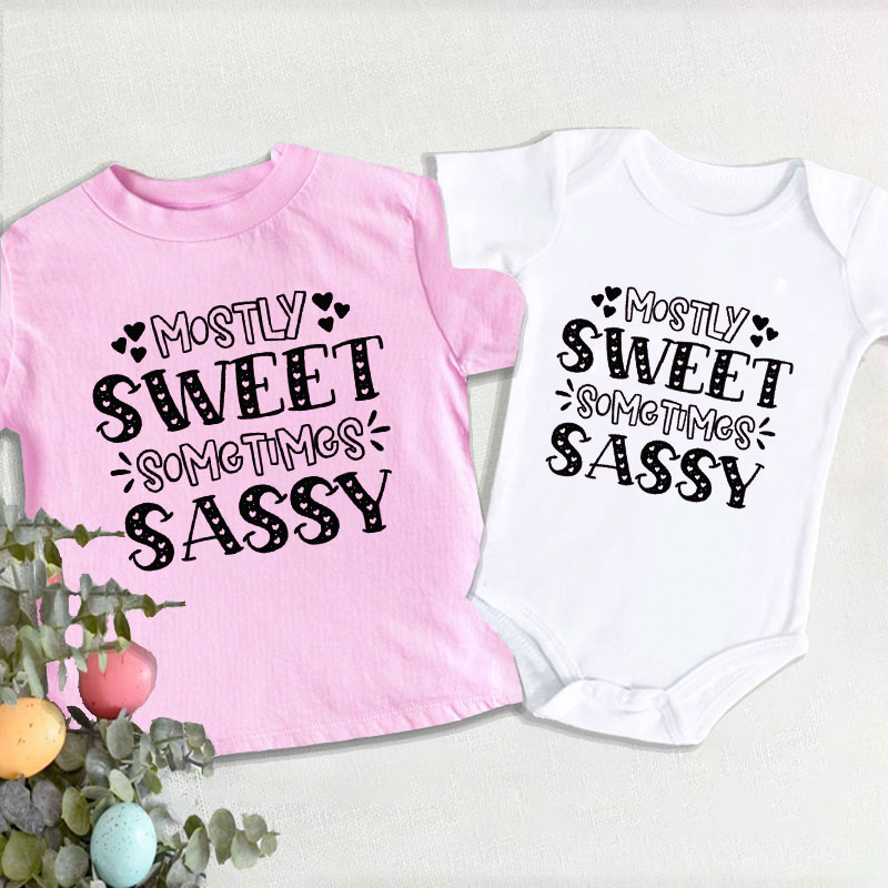 Mostly Sweet Sometimes Sassy Baby Girl Onesie&Kids Shirt