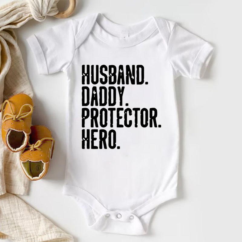 [Adult Tee]Father's Day Husband Daddy Protector Hero Matching Shirt