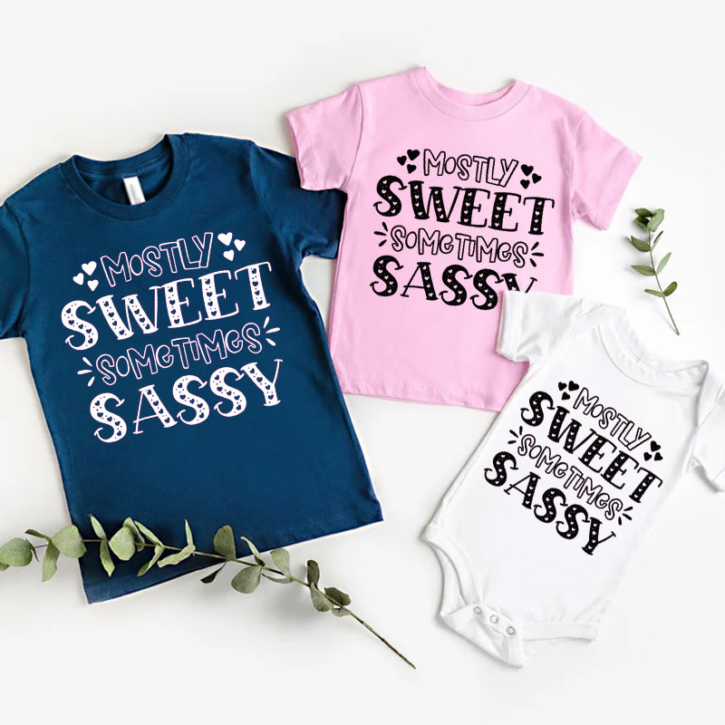 Mostly Sweet Sometimes Sassy Baby Girl Onesie&Kids Shirt