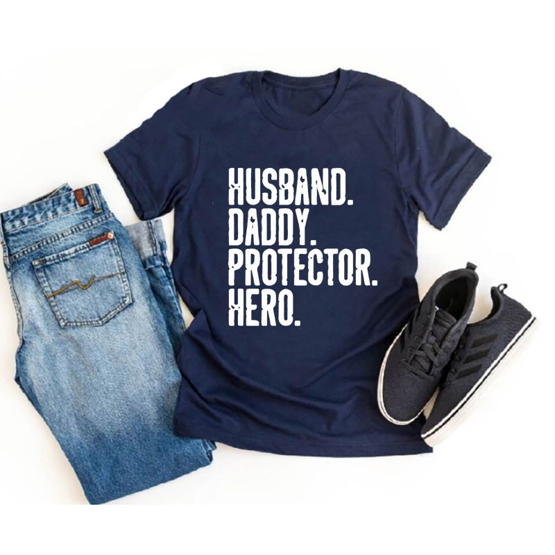 [Adult Tee]Father's Day Husband Daddy Protector Hero Matching Shirt