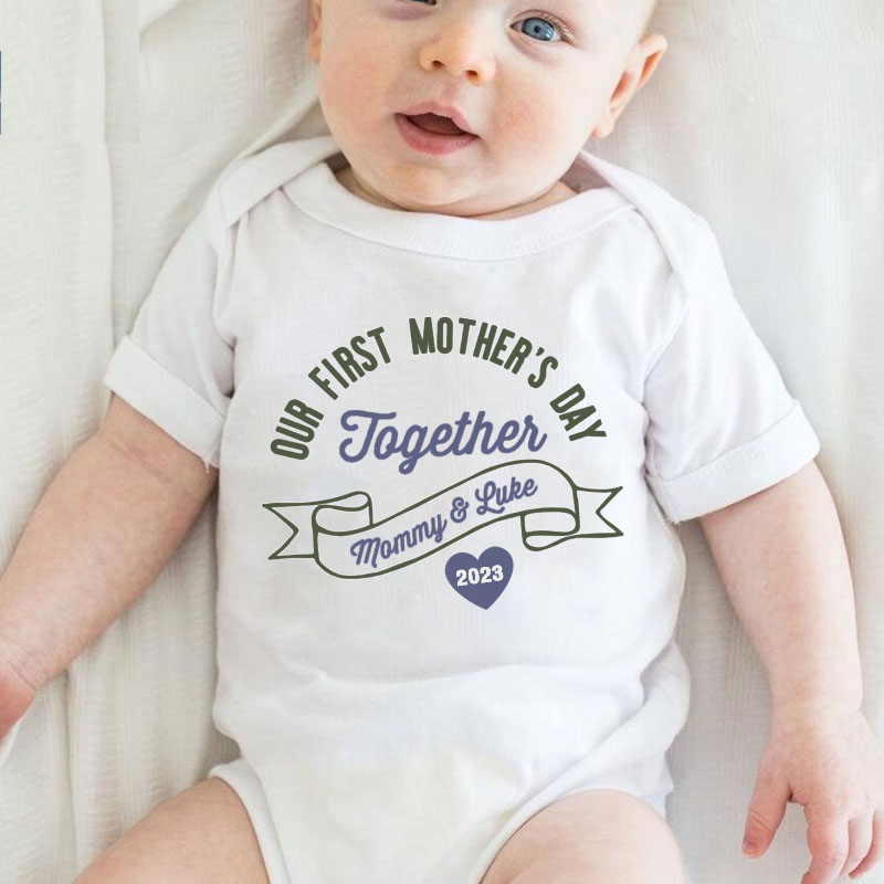 [Adult Tee] Our First Mothers Day Together Matching Shirt Mother's Day Gift