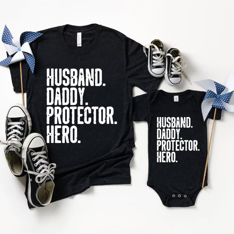 [Baby Bodysuit] Husband Daddy Protector Hero Mini Matching Bodysuit
