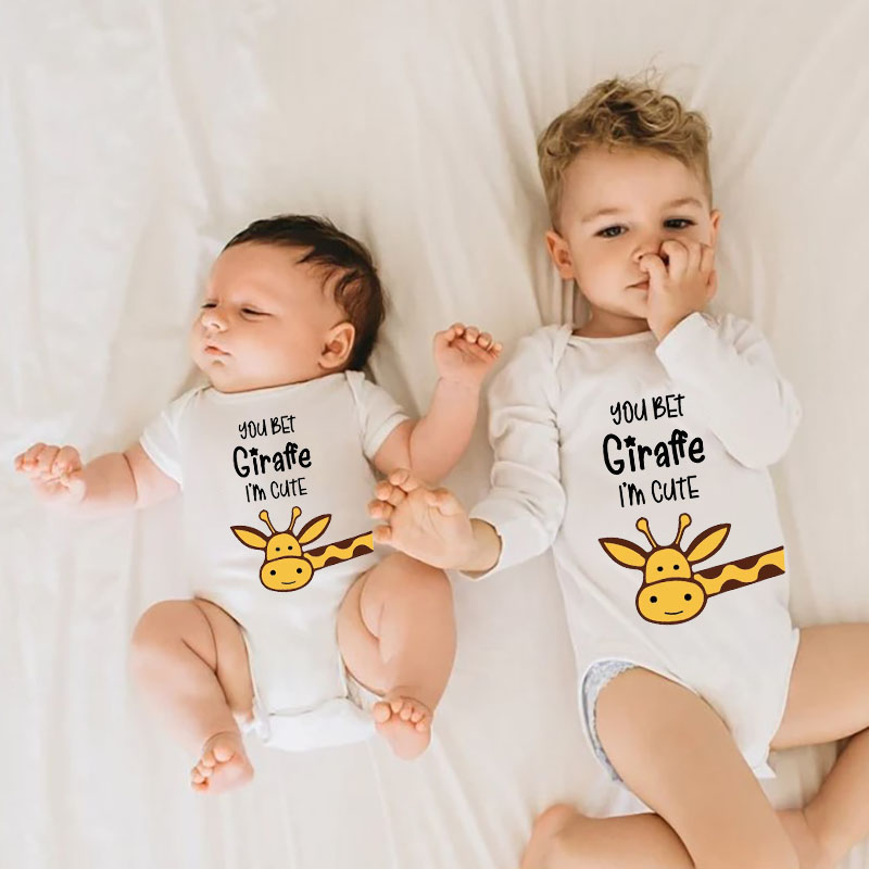 Personalised You bet giraffe I'm cute Baby unisex Onesie