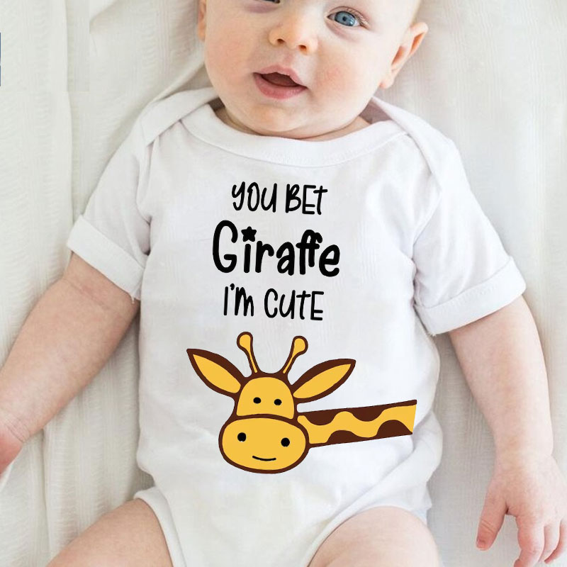 Personalised You bet giraffe I'm cute Baby unisex Onesie