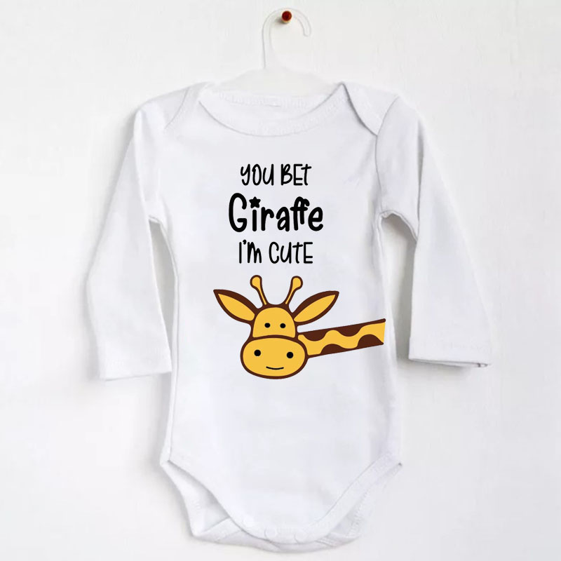 Personalised You bet giraffe I'm cute Baby unisex Onesie