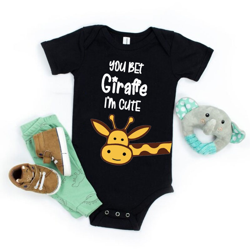 Personalised You bet giraffe I'm cute Baby unisex Onesie
