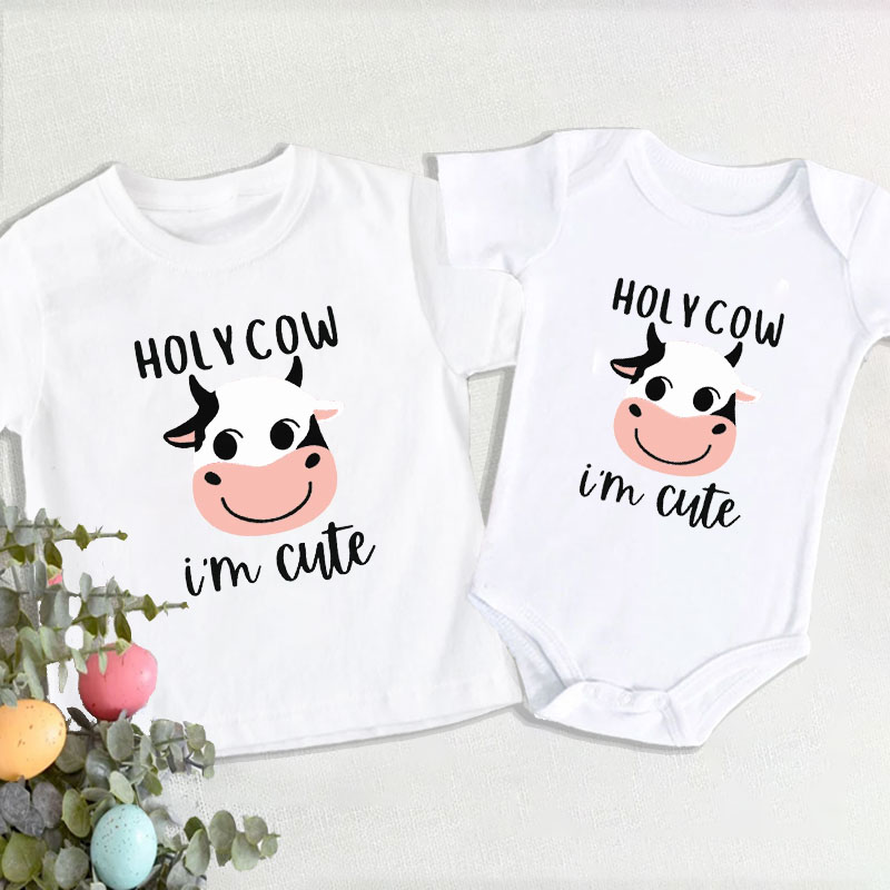 "Holy Cow I'm Cute" Newburn Cute Baby Onesie&Kids Shirt