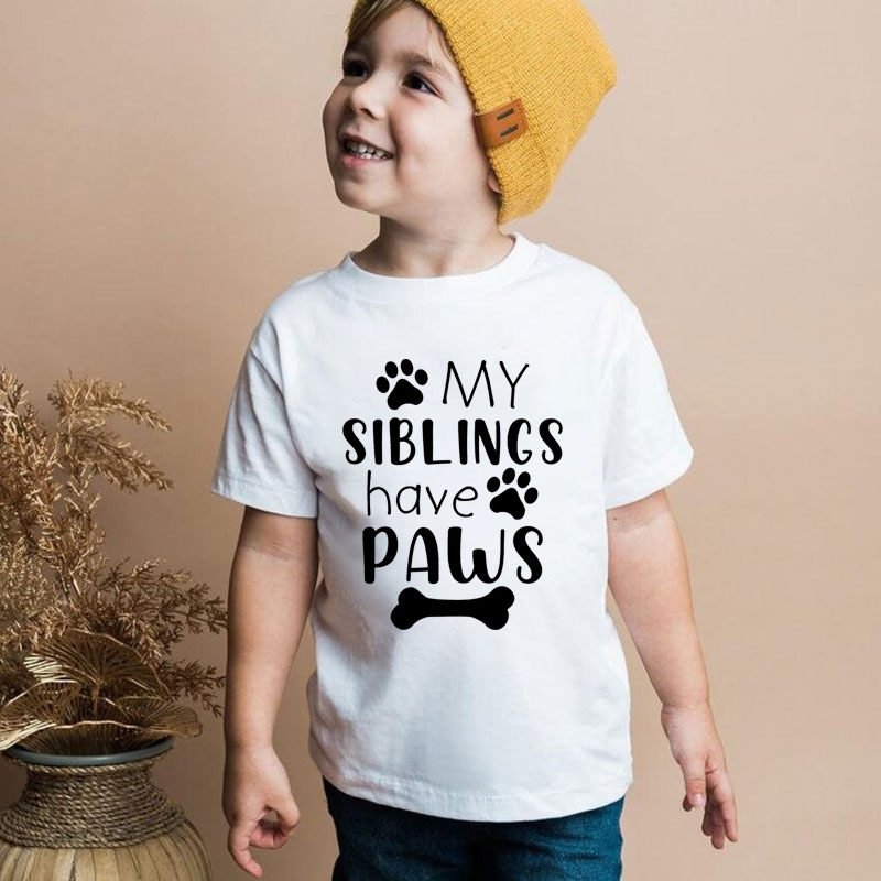 "My Siblings Have Paws" Newburn Cute Baby Onesie&Kids Shirt