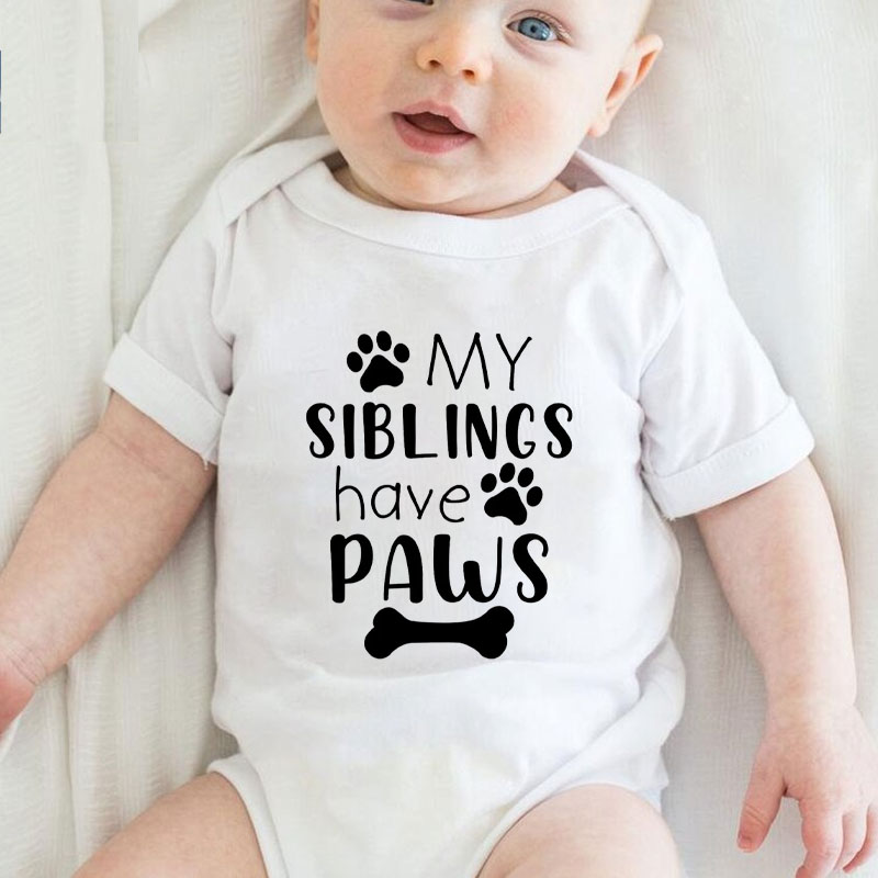 "My Siblings Have Paws" Newburn Cute Baby Onesie&Kids Shirt